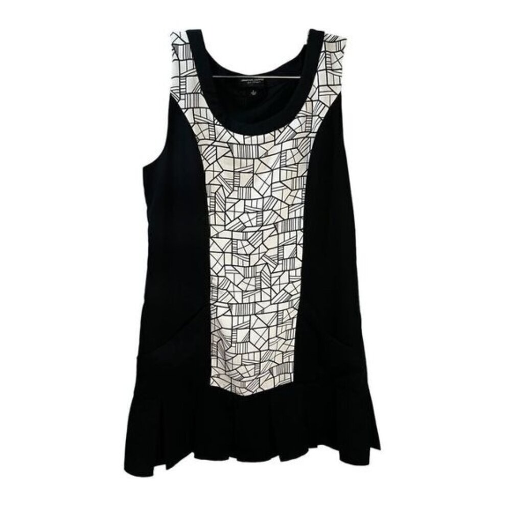 Sleeveless Liquid Knit Dress Geometric Print‎ Large Jonathan Saunders